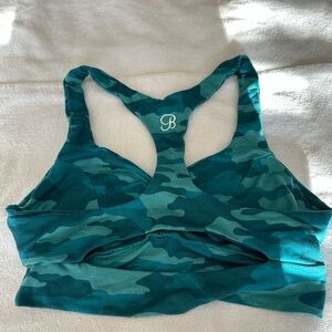 Bombshell Sportswear Teal Camo Sports Bra